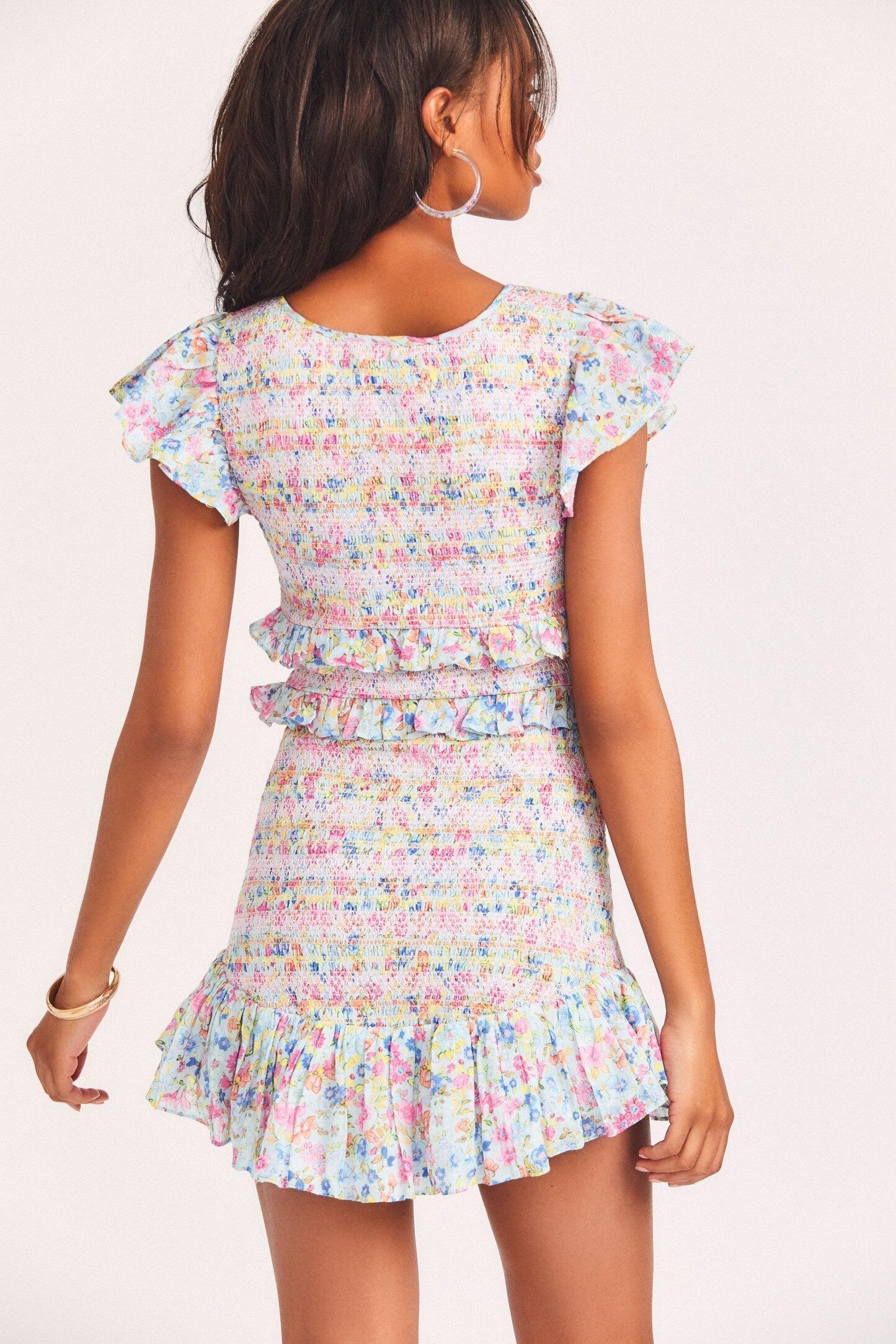 Sonora Mini Dress Coral Reef Waves - Dress