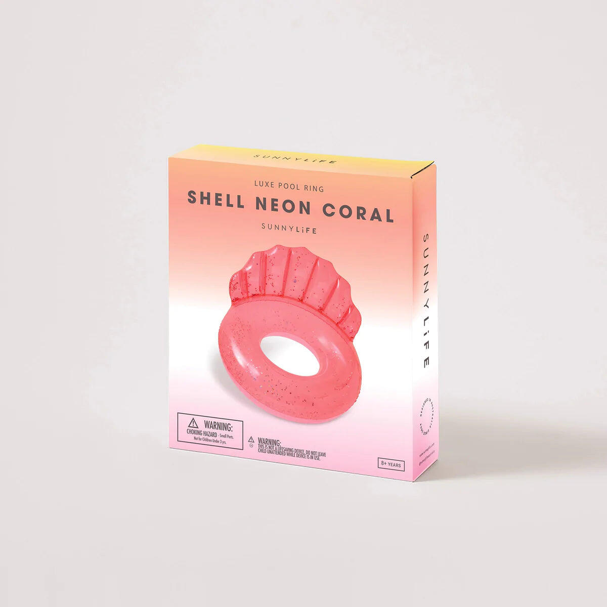 Luxe Pool Ring Shell Neon Coral - Pool Inflatable