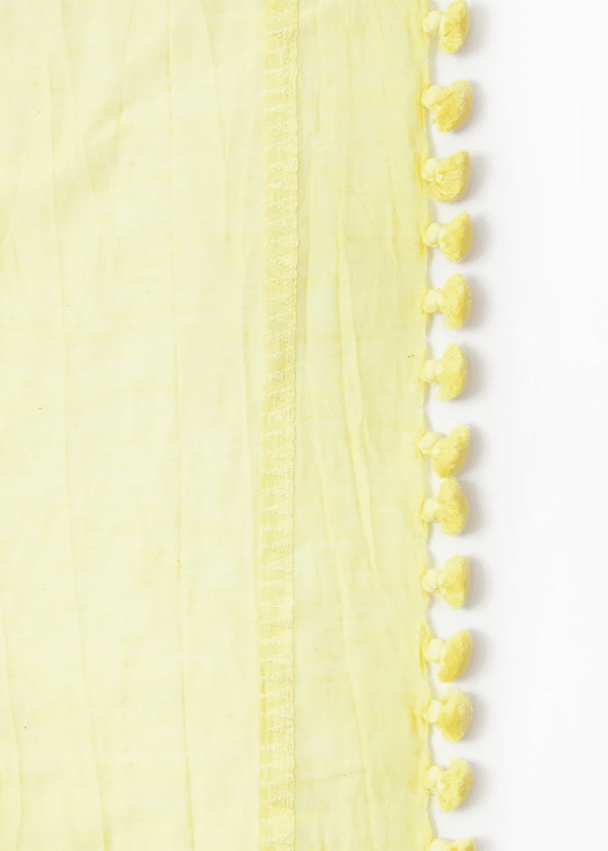 Yellow Shawl Wrap with Tassels 