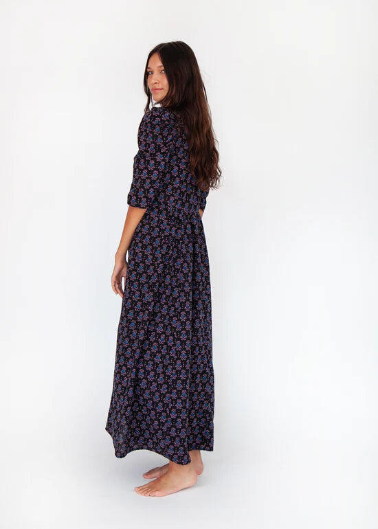 Black Puff Sleeve Maxi Dress