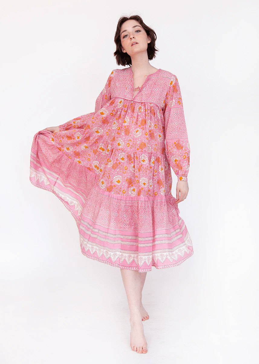 Yamini Booj Midi Dress, Rosa