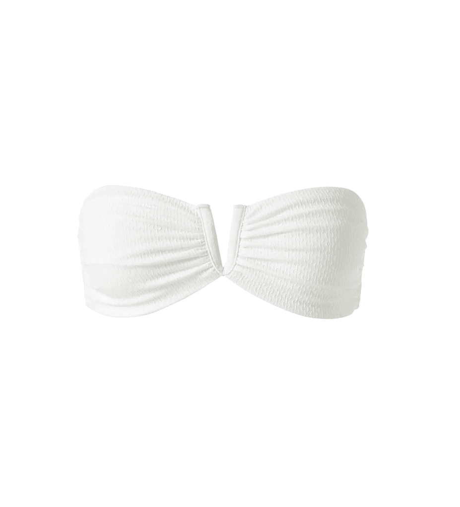 White Bikini Top with Centre V Trim