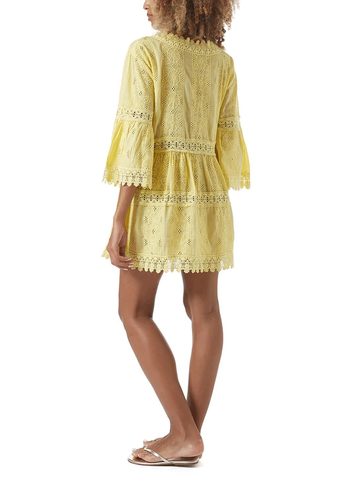 Load image into Gallery viewer, Victoria Yellow Short Kaftan
