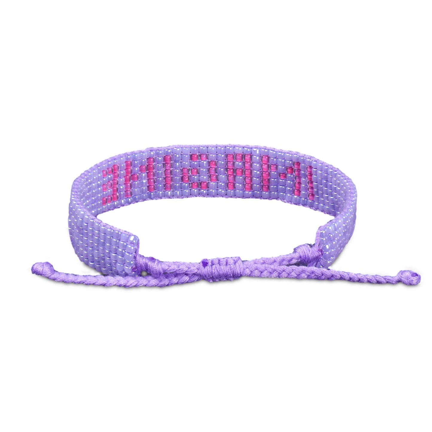 Glass Beads Purple/Imagine Bracelet