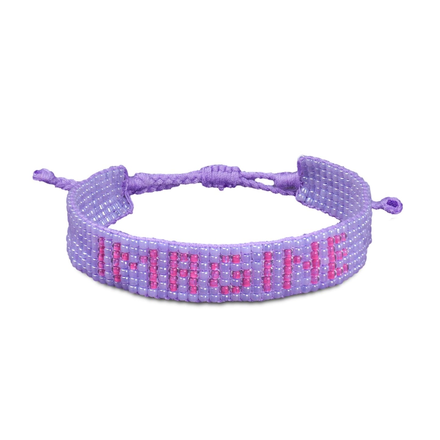 Glass Beads Purple/Imagine Bracelet