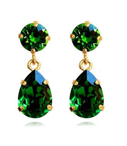 Load image into Gallery viewer, Mini Drop Earrings Emerald
