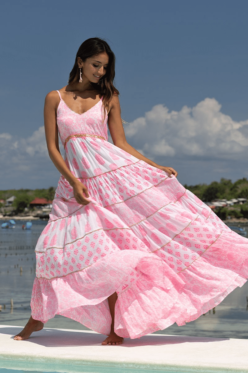Boho V Neck Maxi Dress