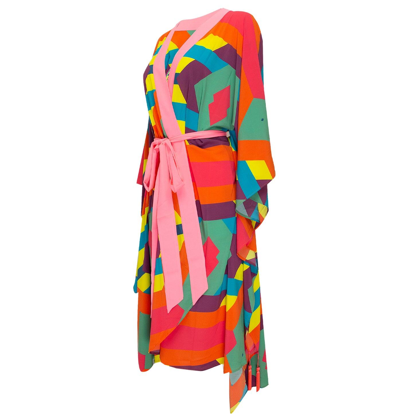 Long Neon Pink Kimono - Kaftan
