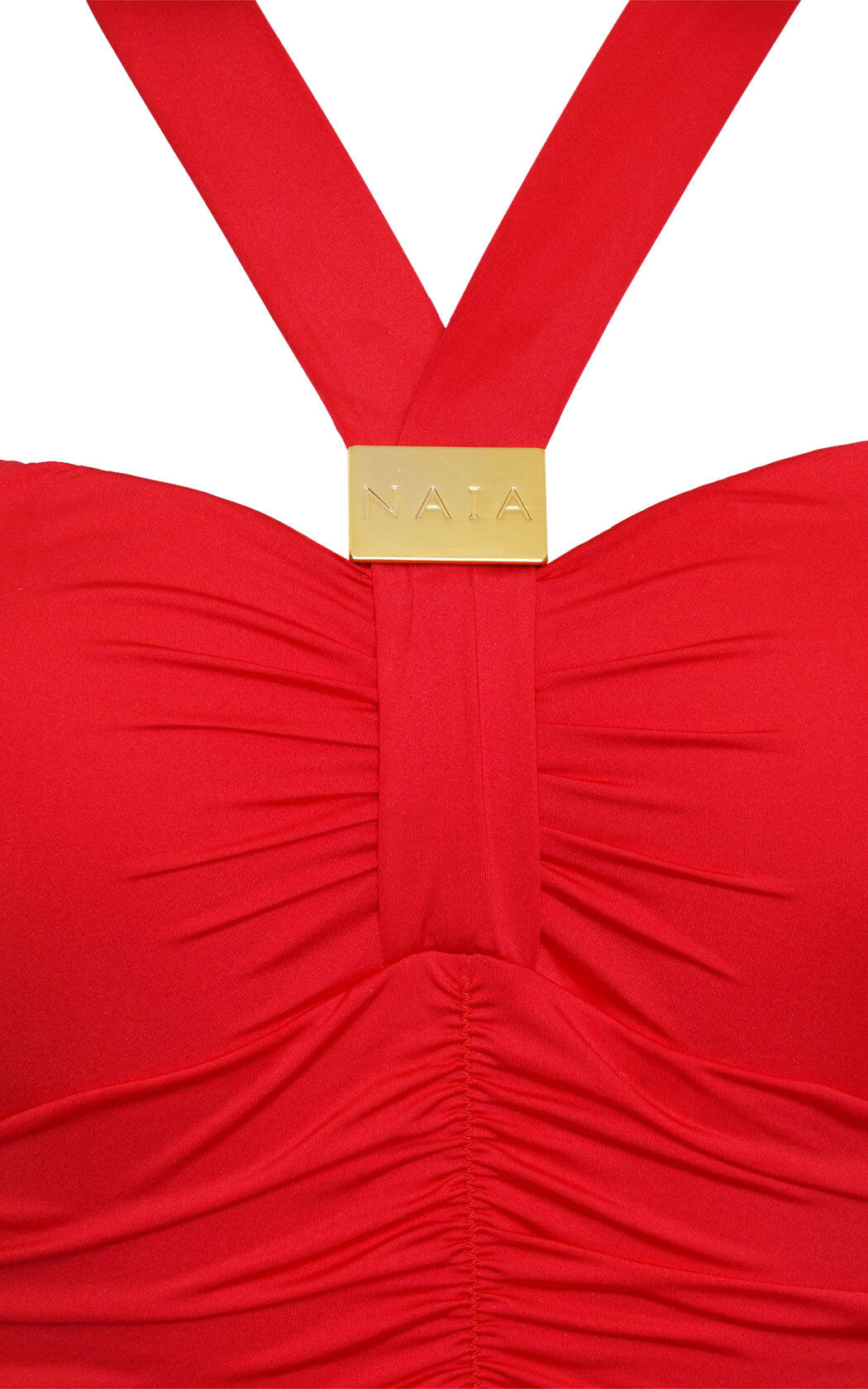 Red One Piece Swimsuit with Naia Gold Hardware