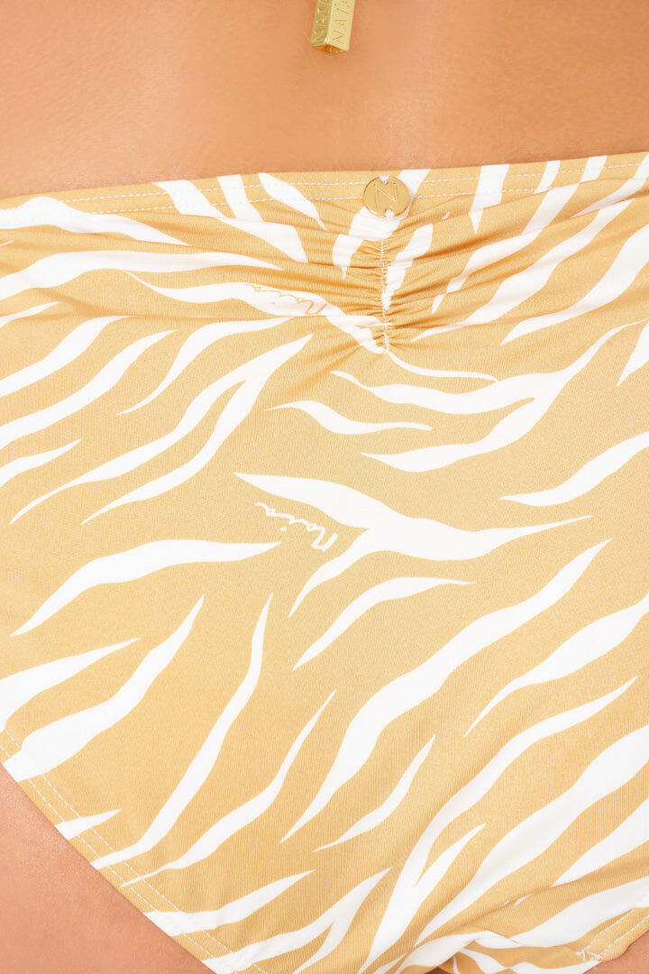 Bikini Bottoms in Gold Zebra Print