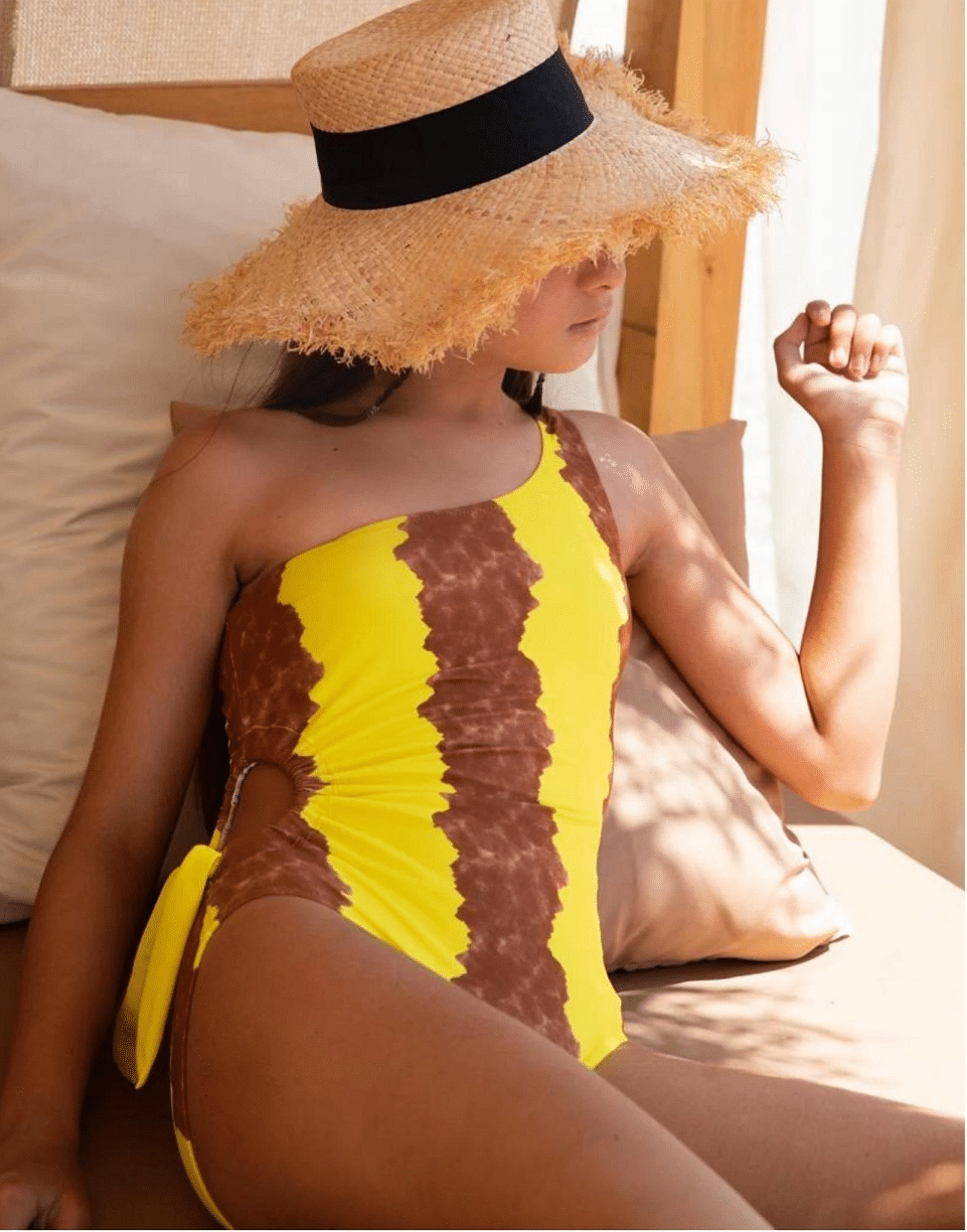 Girl Wearing One Shoulder Swimsuit