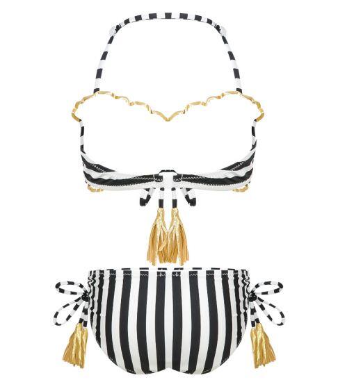 Nessi Byrd Marigold Black & White Stripe Bikini