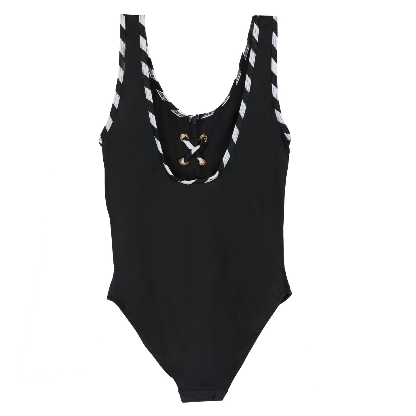 Lace Up Swimsuit with U Back