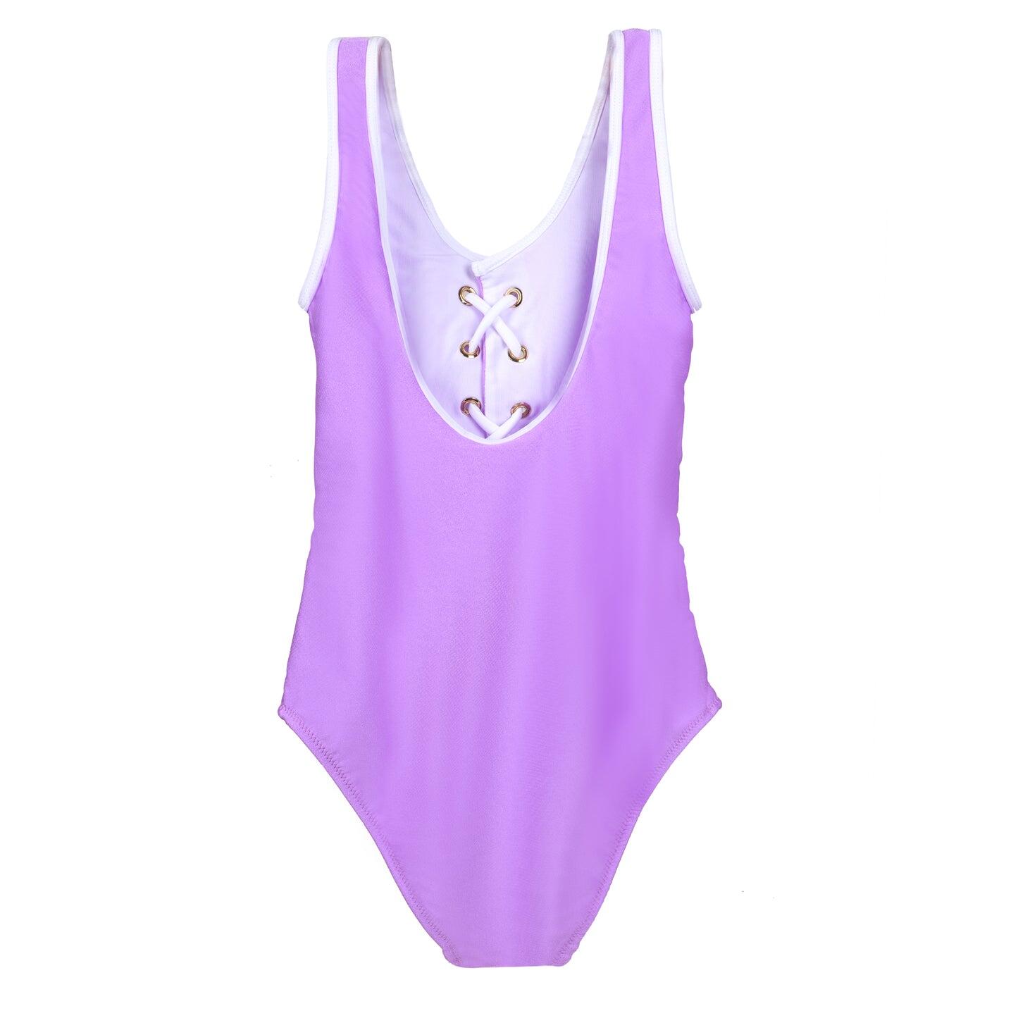 Lace Up One Piece Swimsuit for Girls