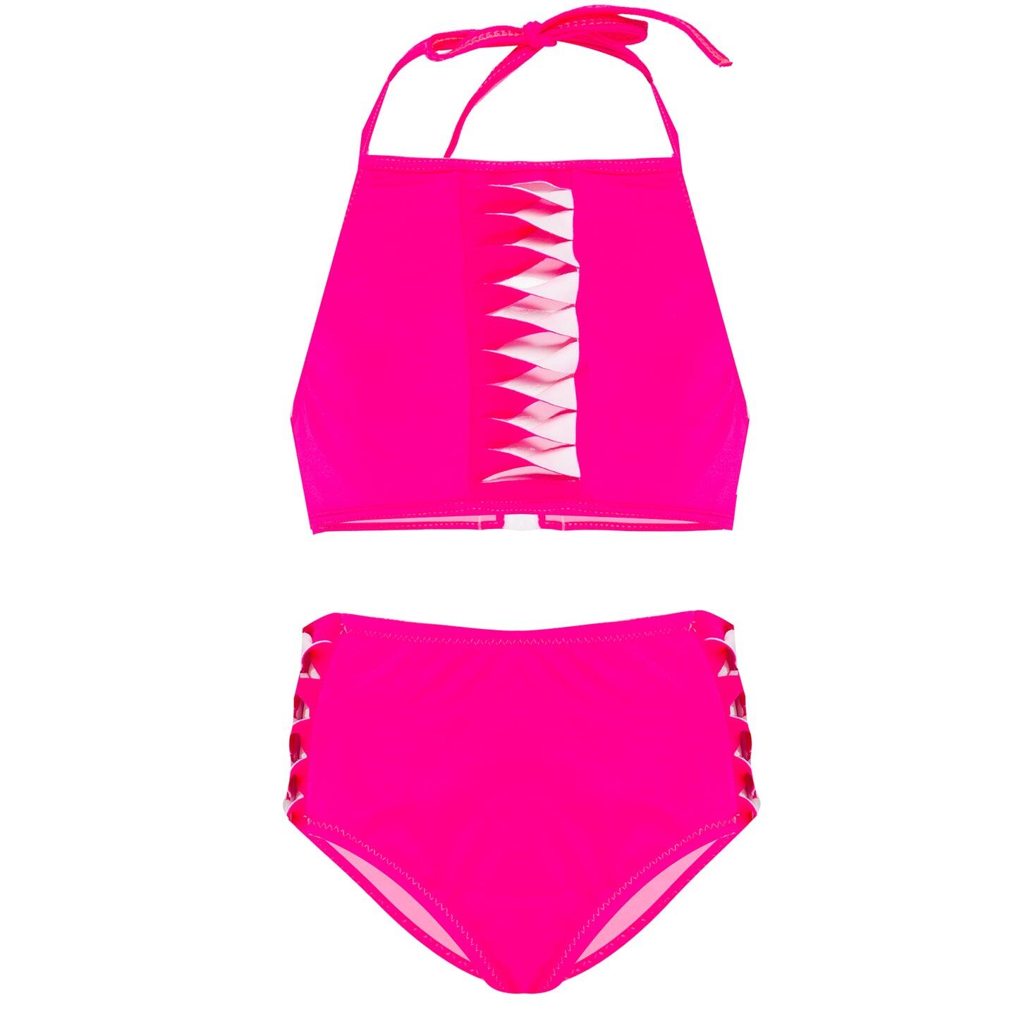 Load image into Gallery viewer, Girls Neon Pink Bikini
