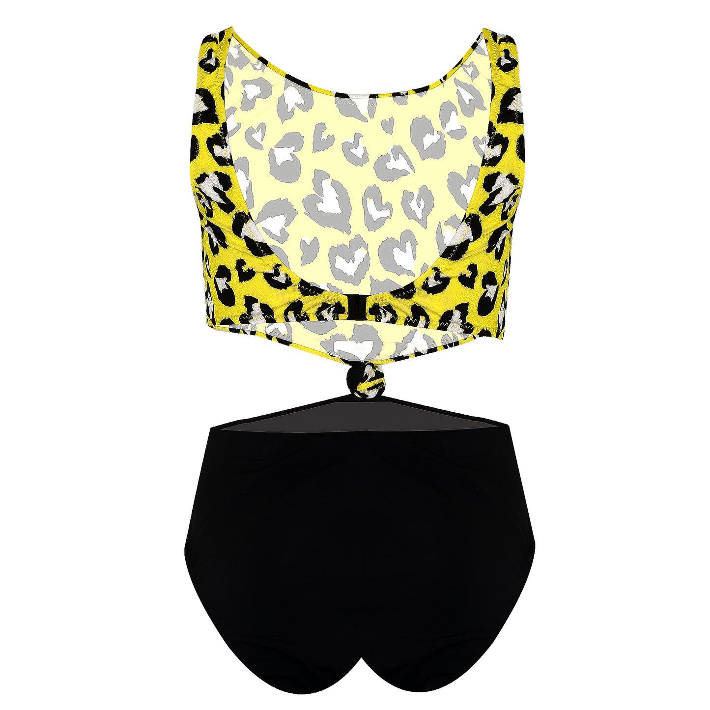 Kids Black and Yellow Swimsuit