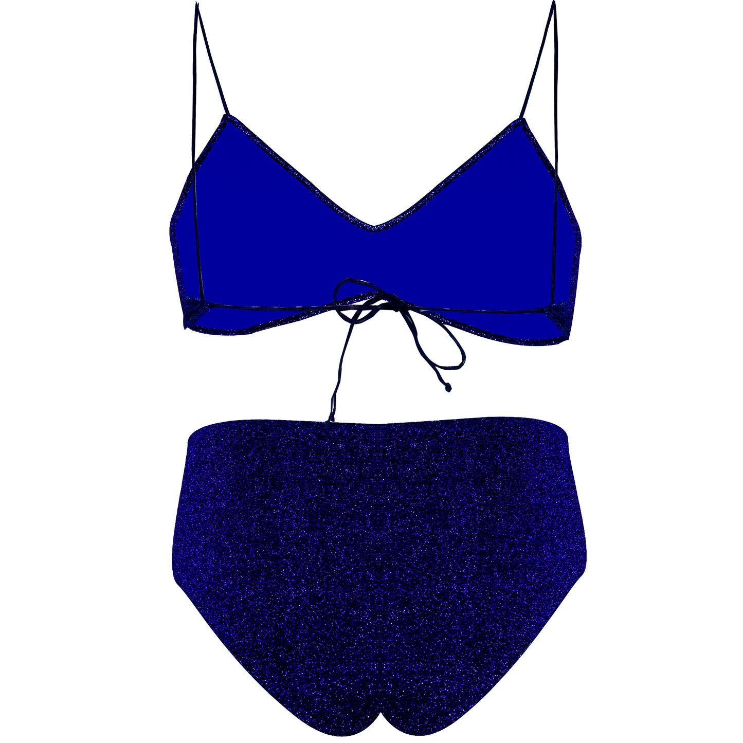 Load image into Gallery viewer, Lumiere Triangle Top &amp;amp; High Waisted Pant Blue
