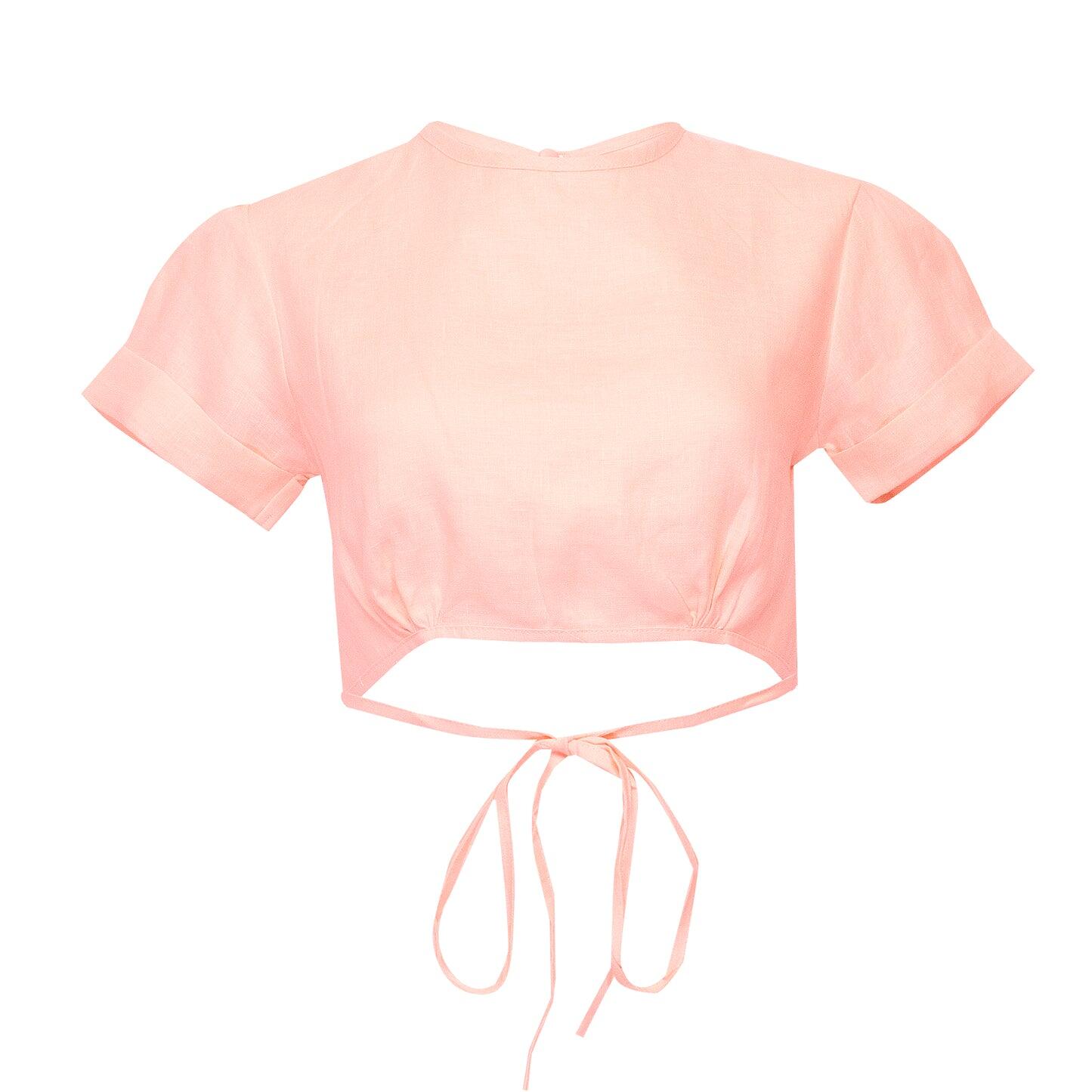 Double Crossed Top Pale Pink