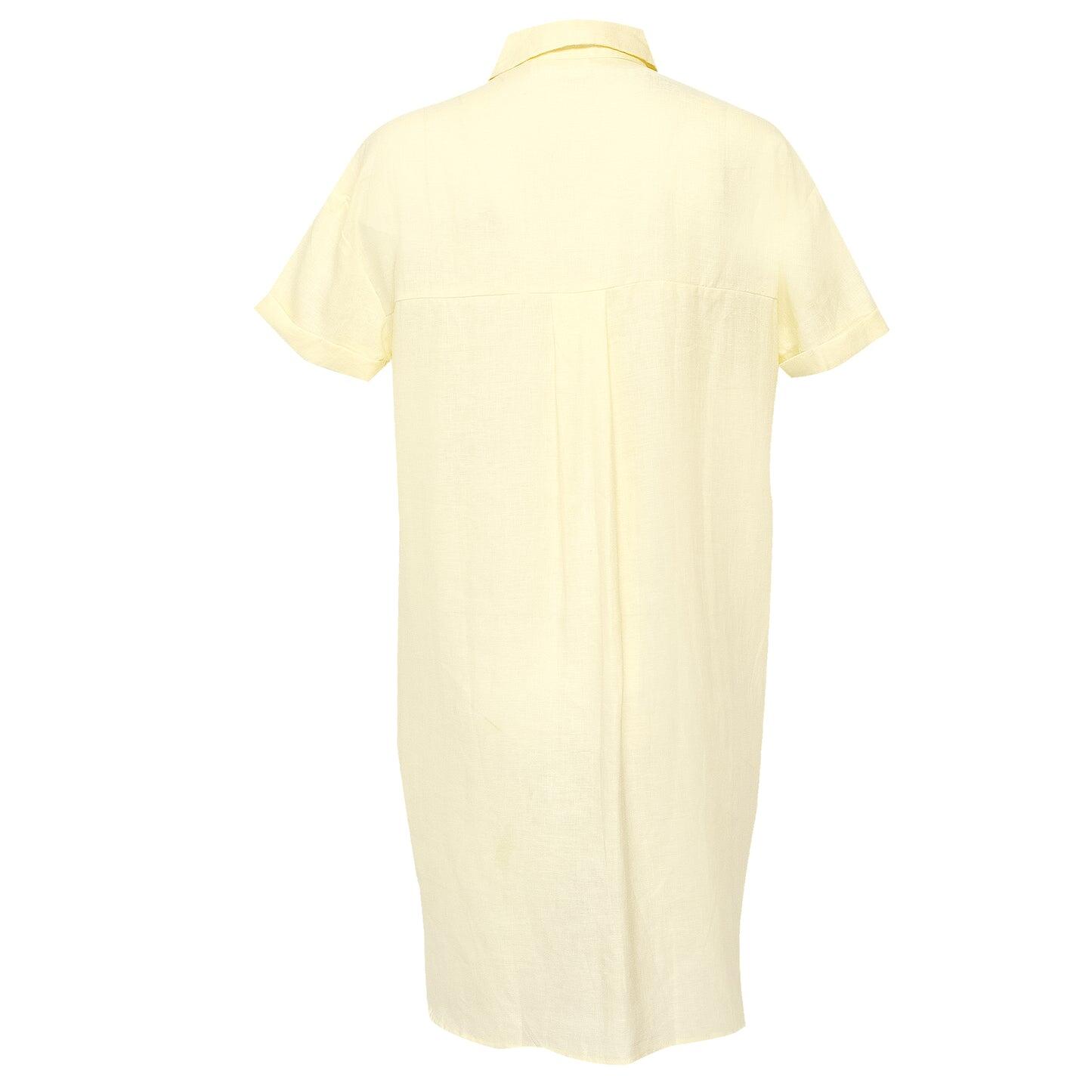 Sun Shirt Dress Long Butter Almond
