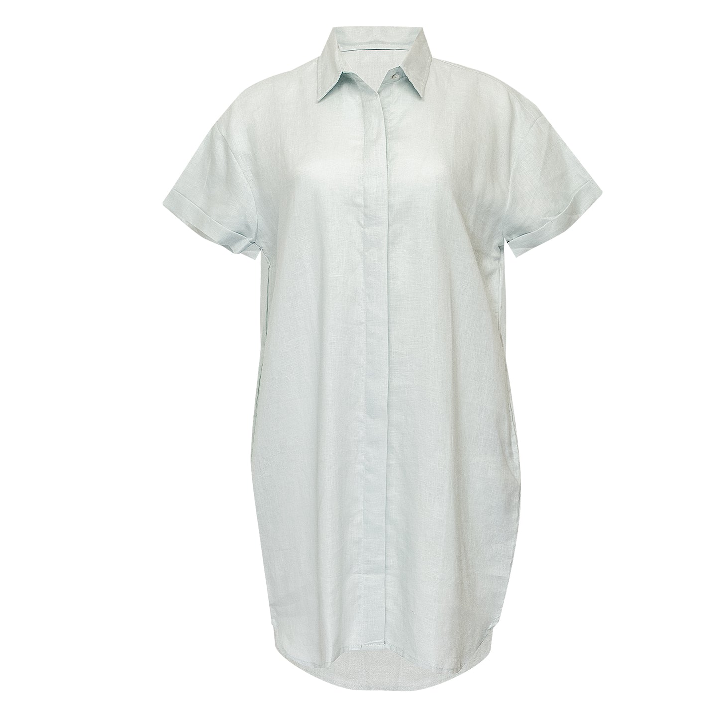 Load image into Gallery viewer, Sun Shirt Dress Long Pale Blue
