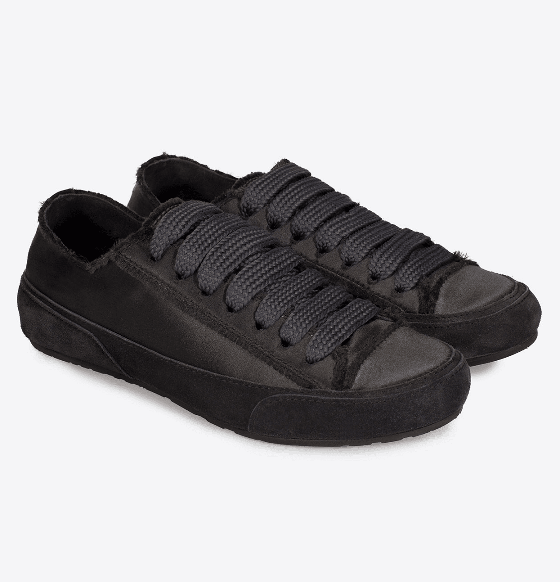 Parson Laced Sneakers Off Black Tonal Satin