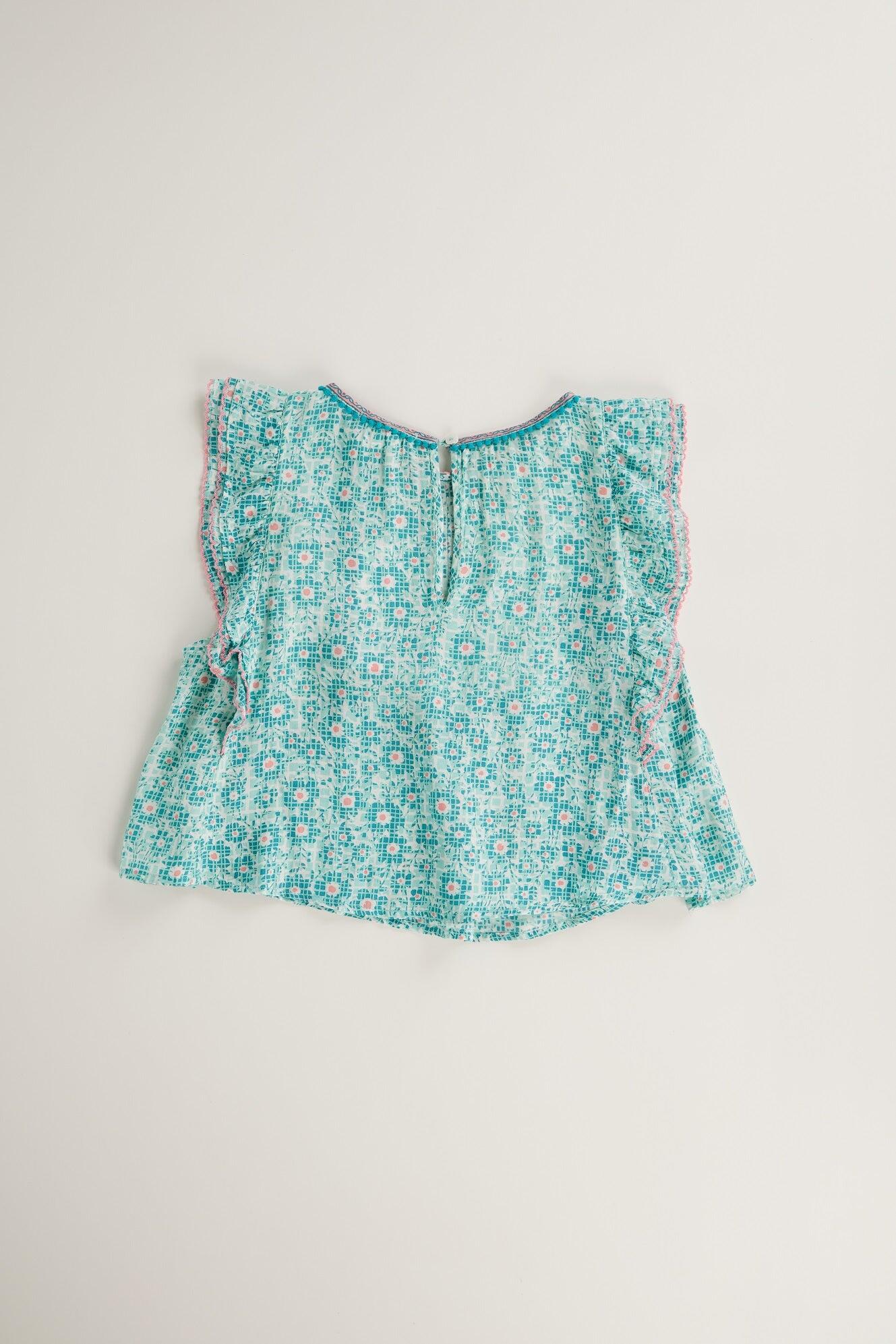 Blouse Amber V Kids Aqua Je T’aime Viscose - Girls Top