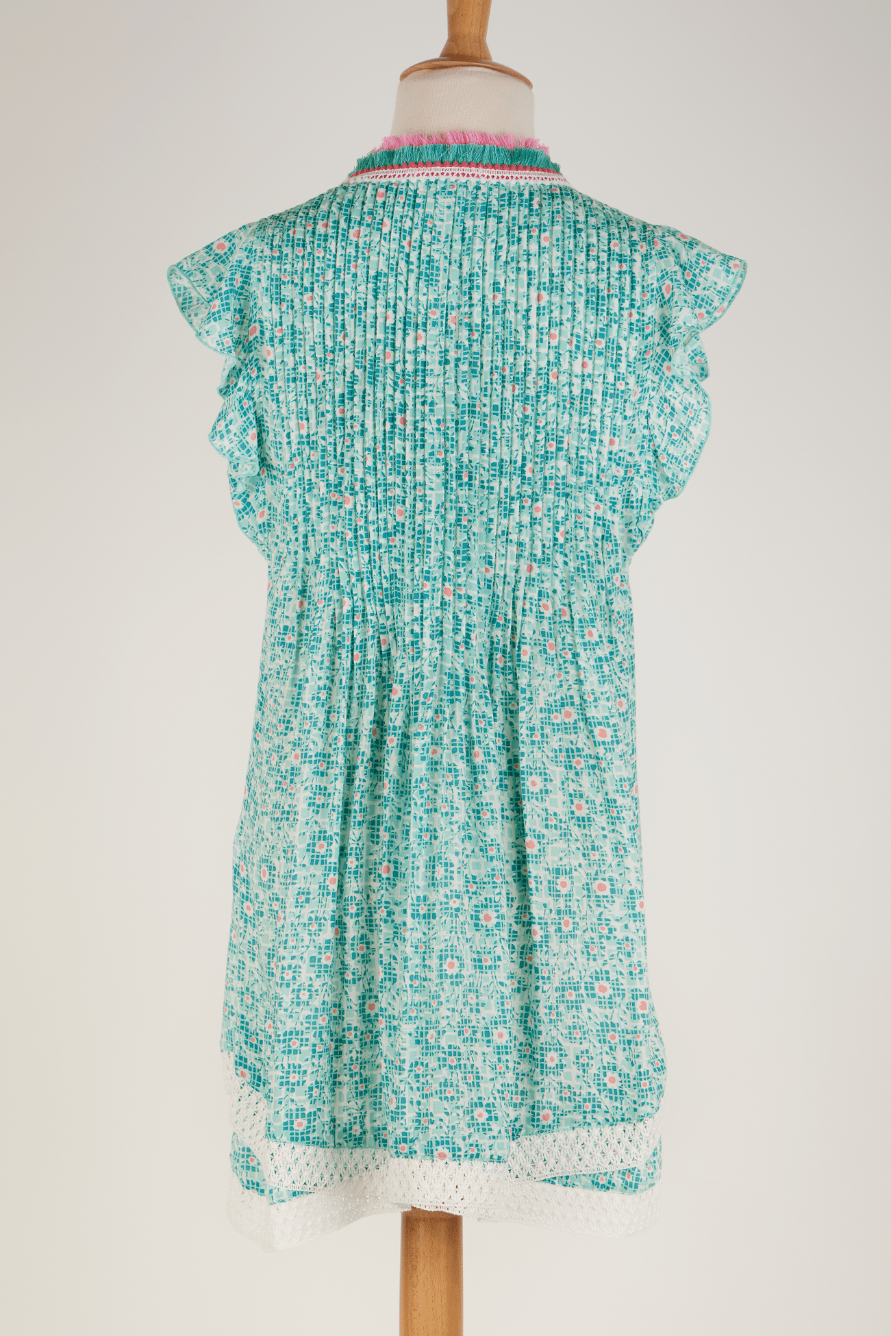 Mini Dress Sasha V Kids Aqua Je T’aime Viscose - Girls Dress