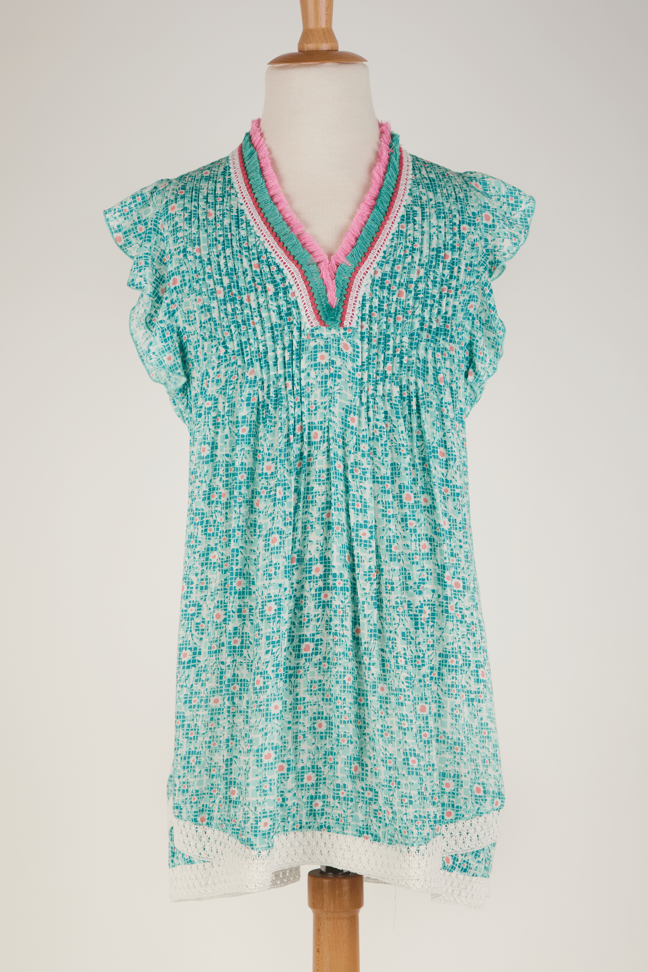 Mini Dress Sasha V Kids Aqua Je T’aime Viscose - Girls Dress