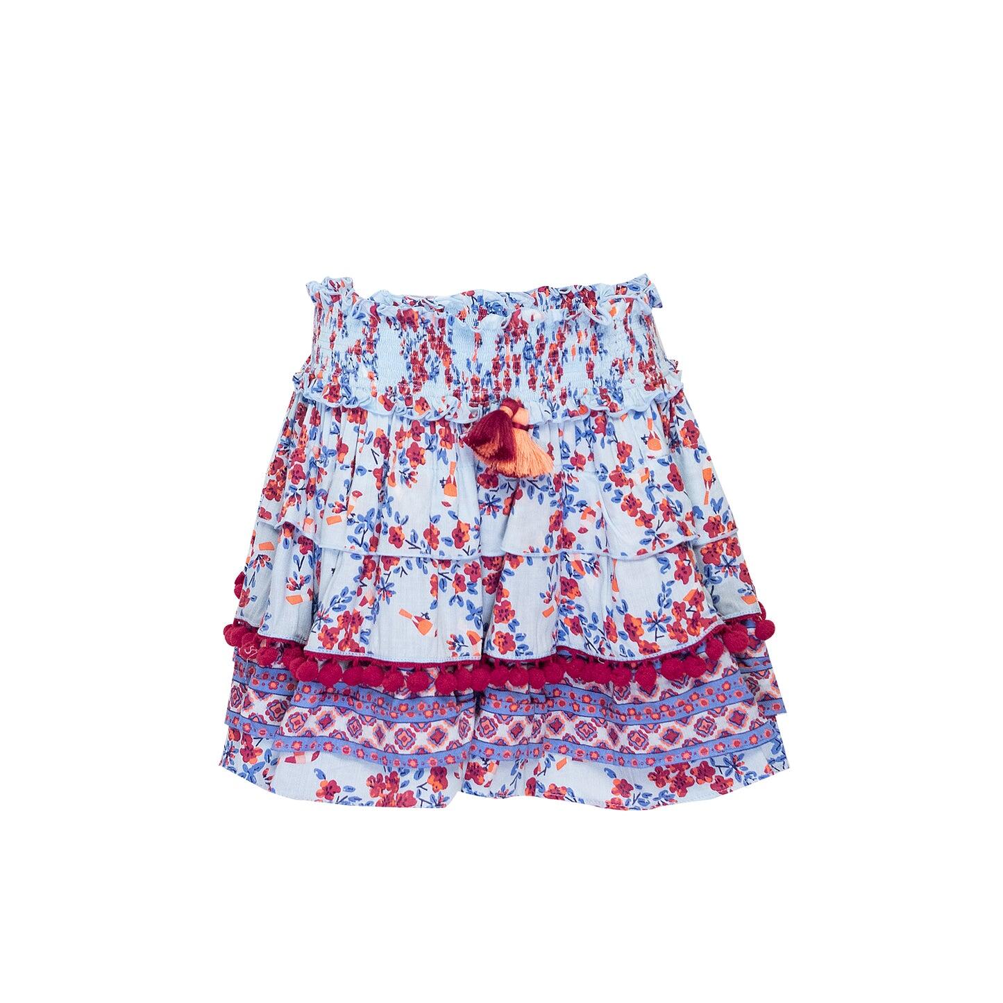 Load image into Gallery viewer, Ariel Mini Skirt Kids Blue Kookoo Bird
