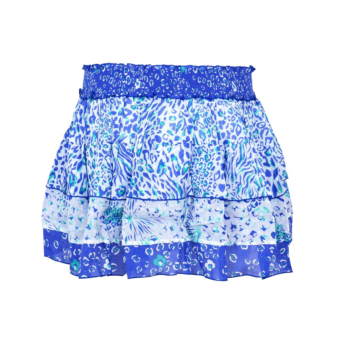 Mini Skirt Ariel Blue St. Tropez Cotton Mousseline - Skirt