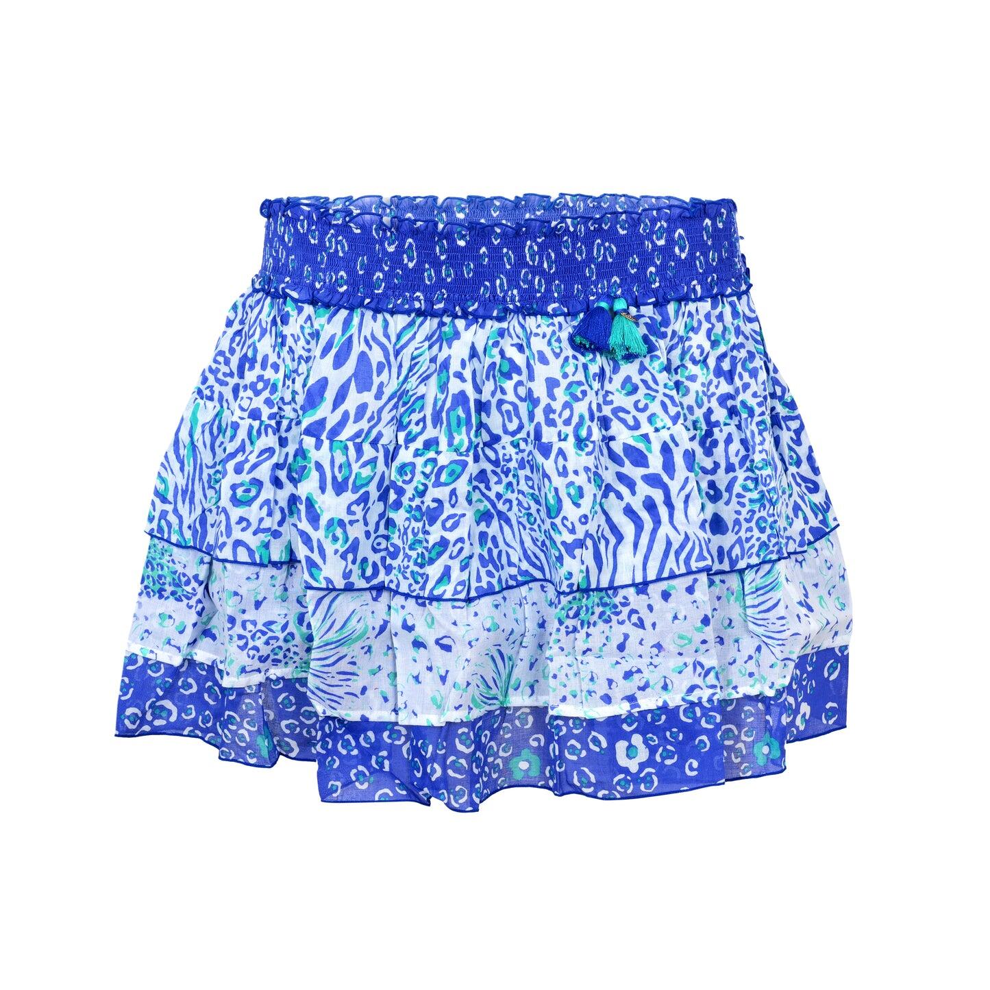 Mini Skirt Ariel Blue St. Tropez Cotton Mousseline - Skirt