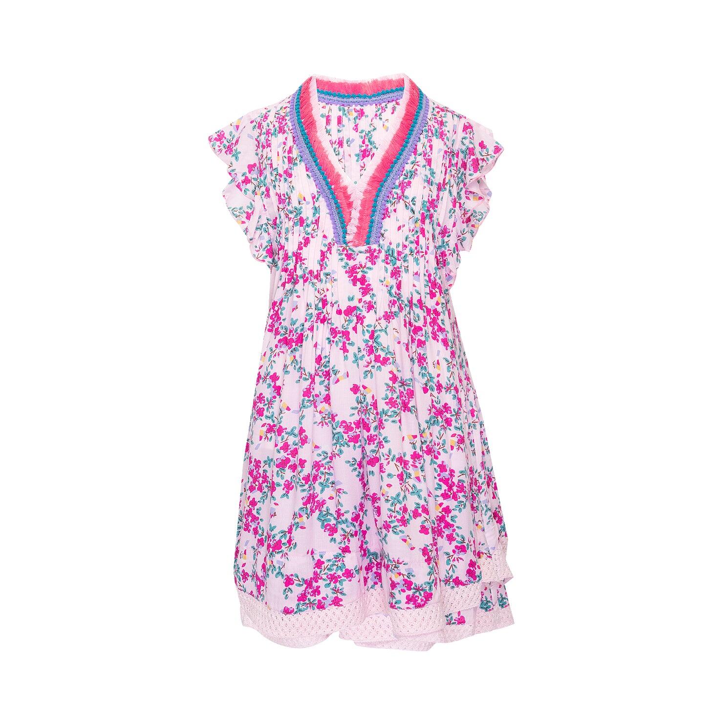 Sasha Mini Dress Kids Pink Kookoo Bird - Dress