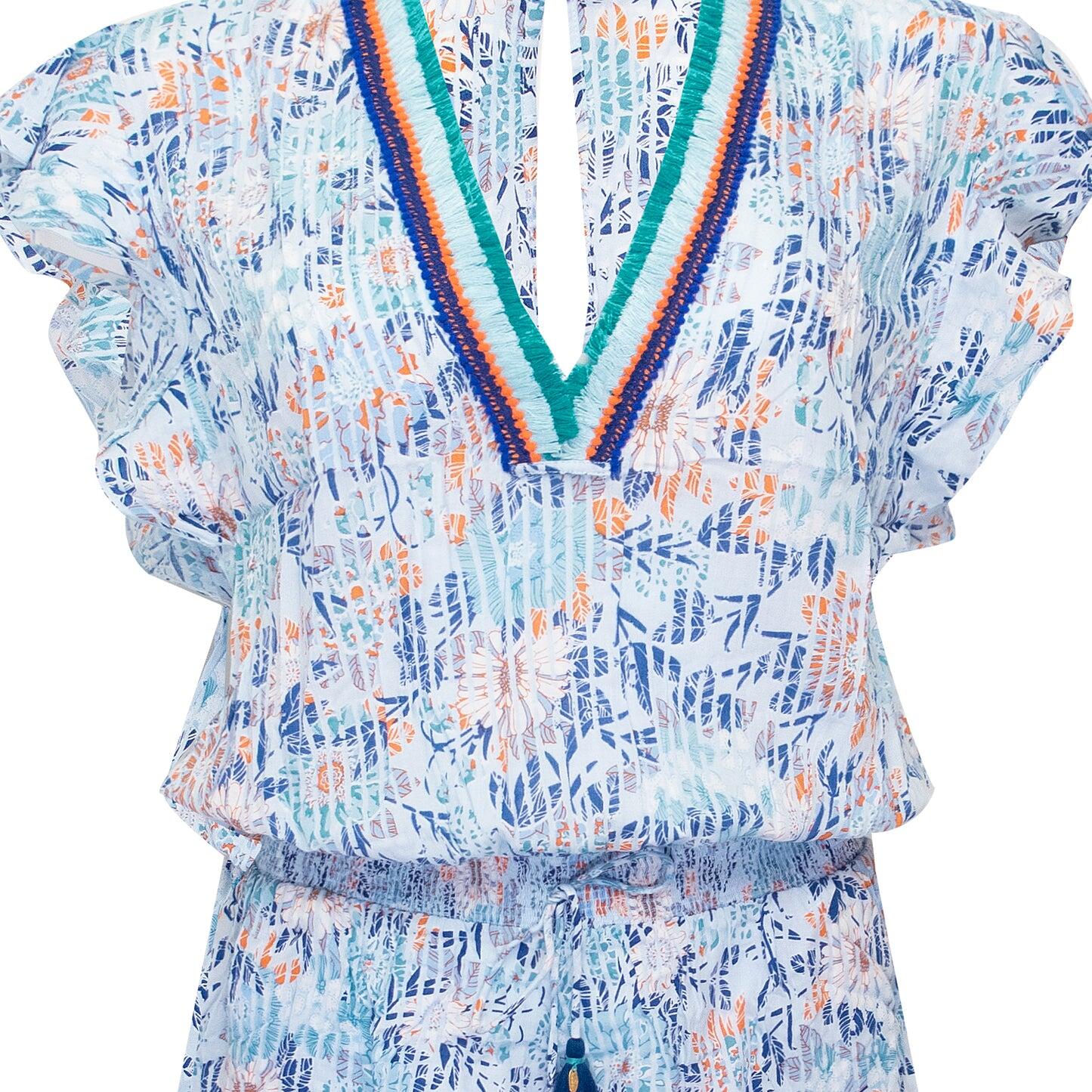 Short Jumpsuit Sasha Sky Blue Marigold - Playsuit
