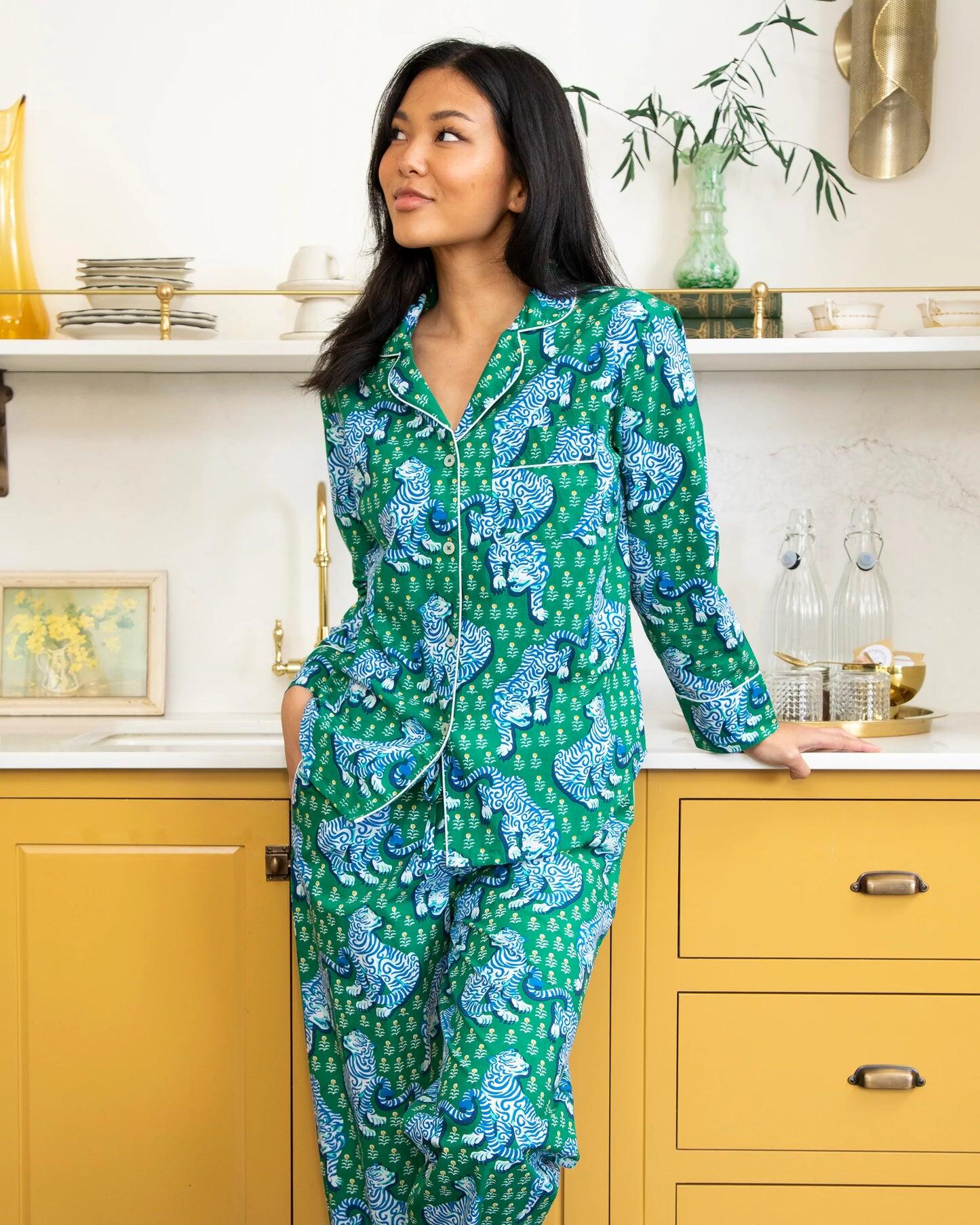 Tiger Queen Long Sleep Set Jade - Pajama