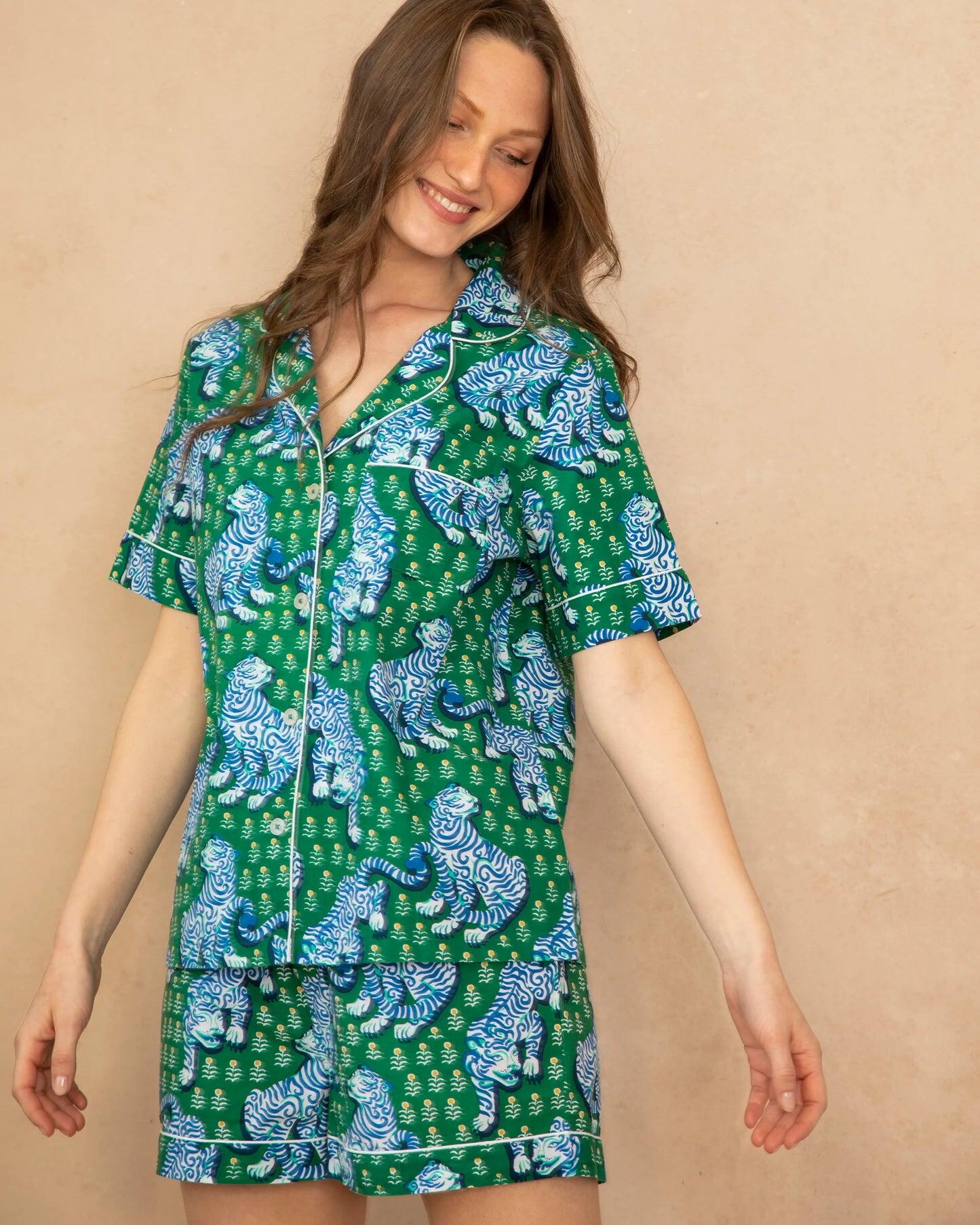 Tiger Queen Short Sleep Set Jade - Pajama