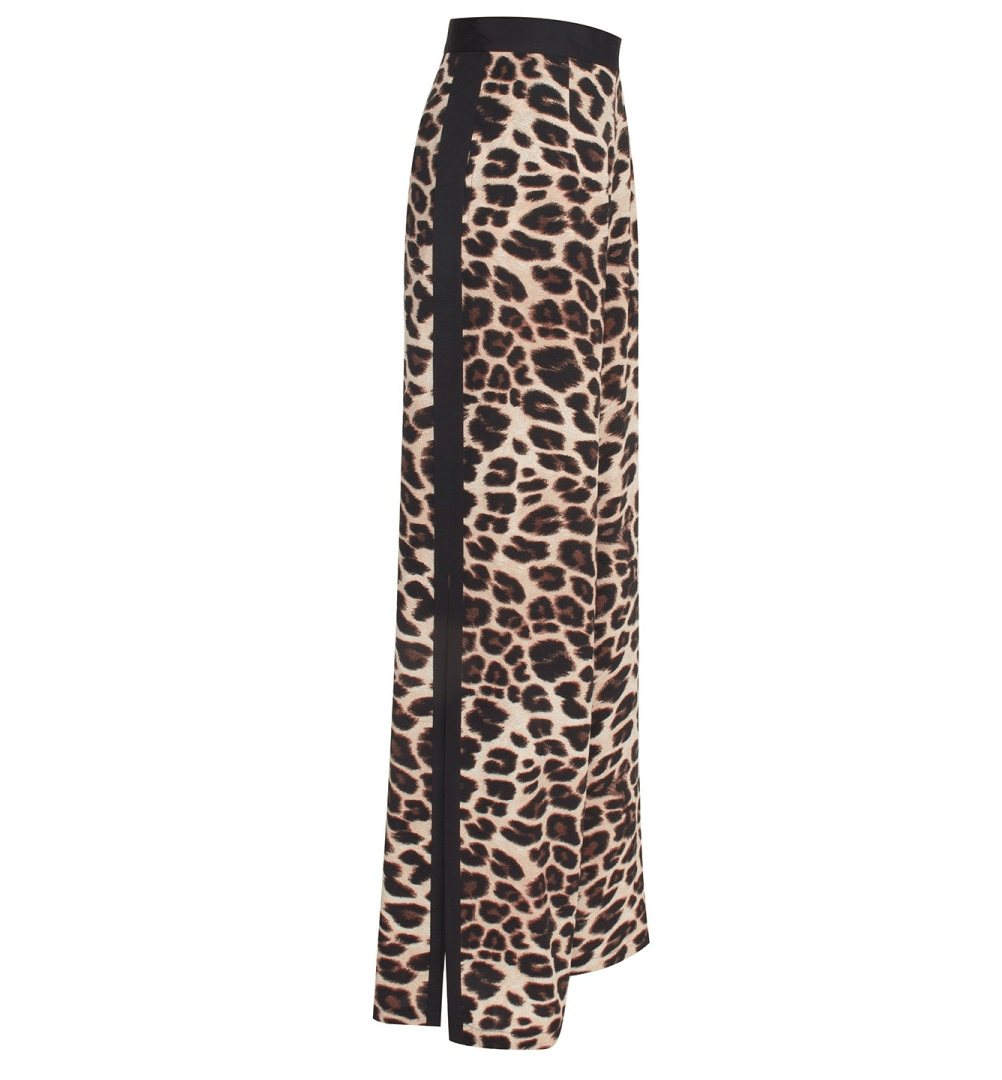 Safari Brown Leopard Marbella Pants Black - Bottoms