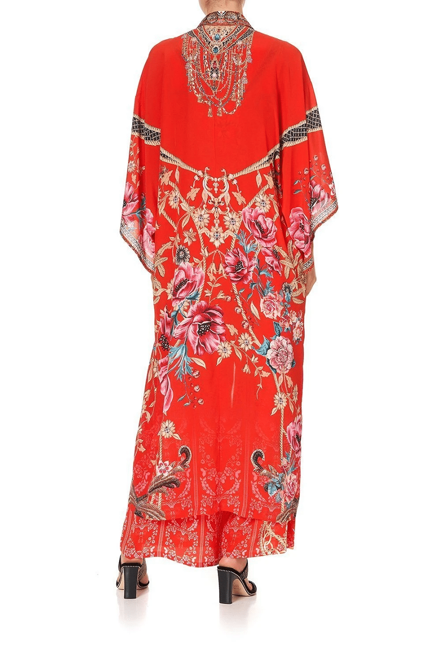 Load image into Gallery viewer, Silk Kimono Robe In Red
