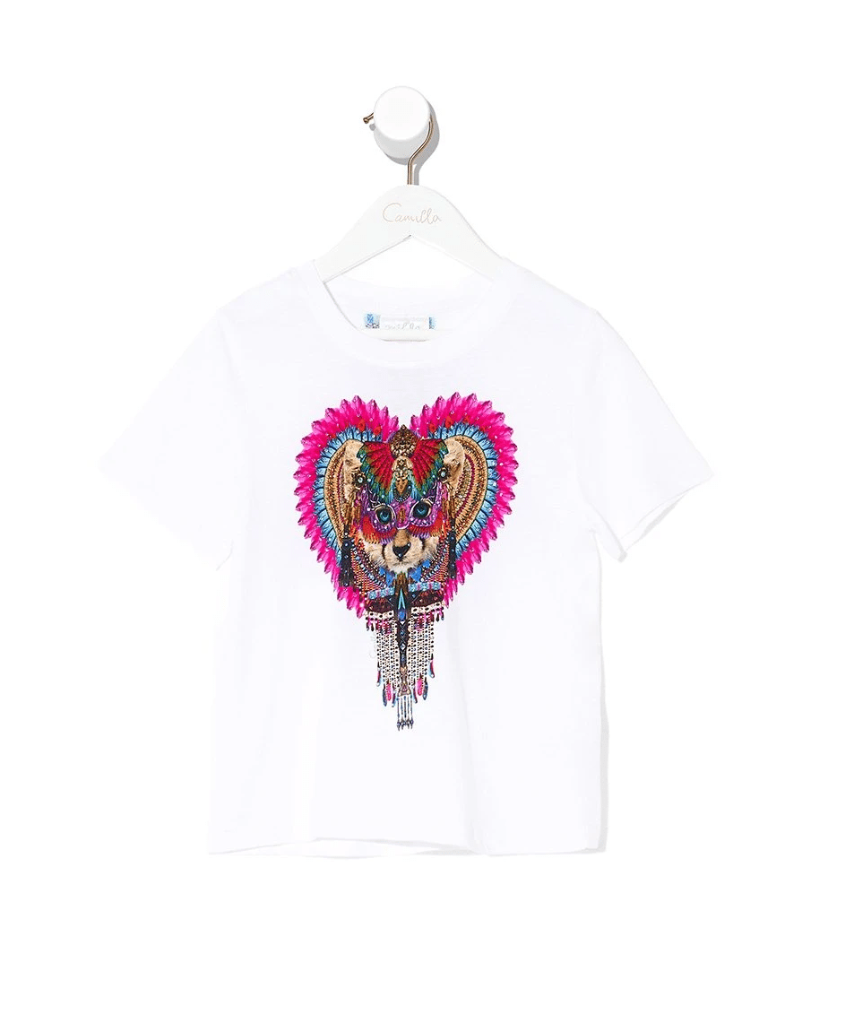 Kids White Short Sleeve T Shirt 