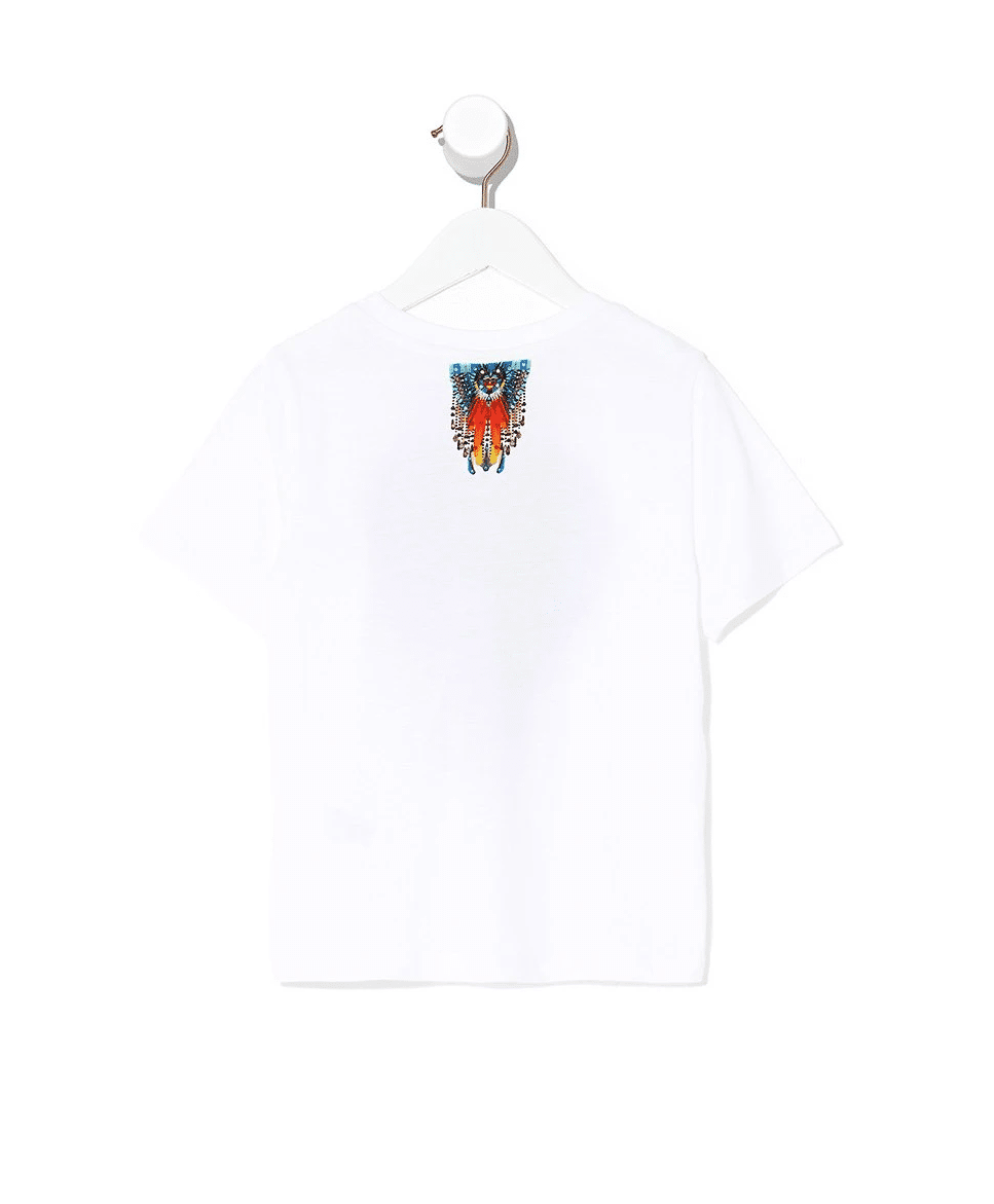 White Printed T Shirt in Cotton