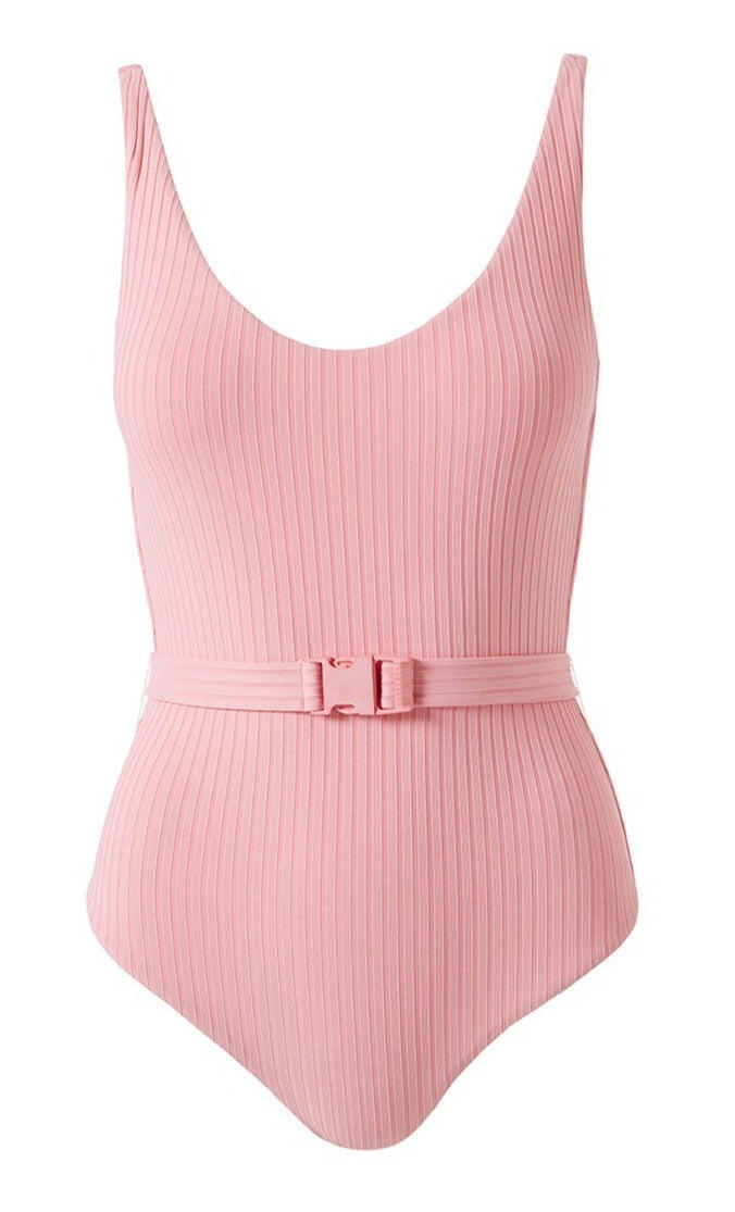 St Tropez Blush Ribbed One Piece - One Piece