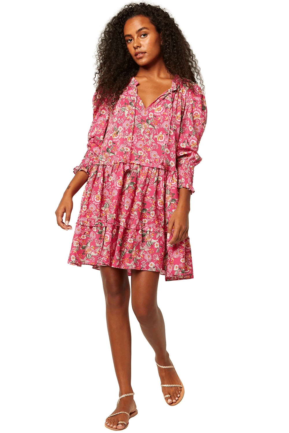 Maya Dress Pink Falaise Floral - Dress