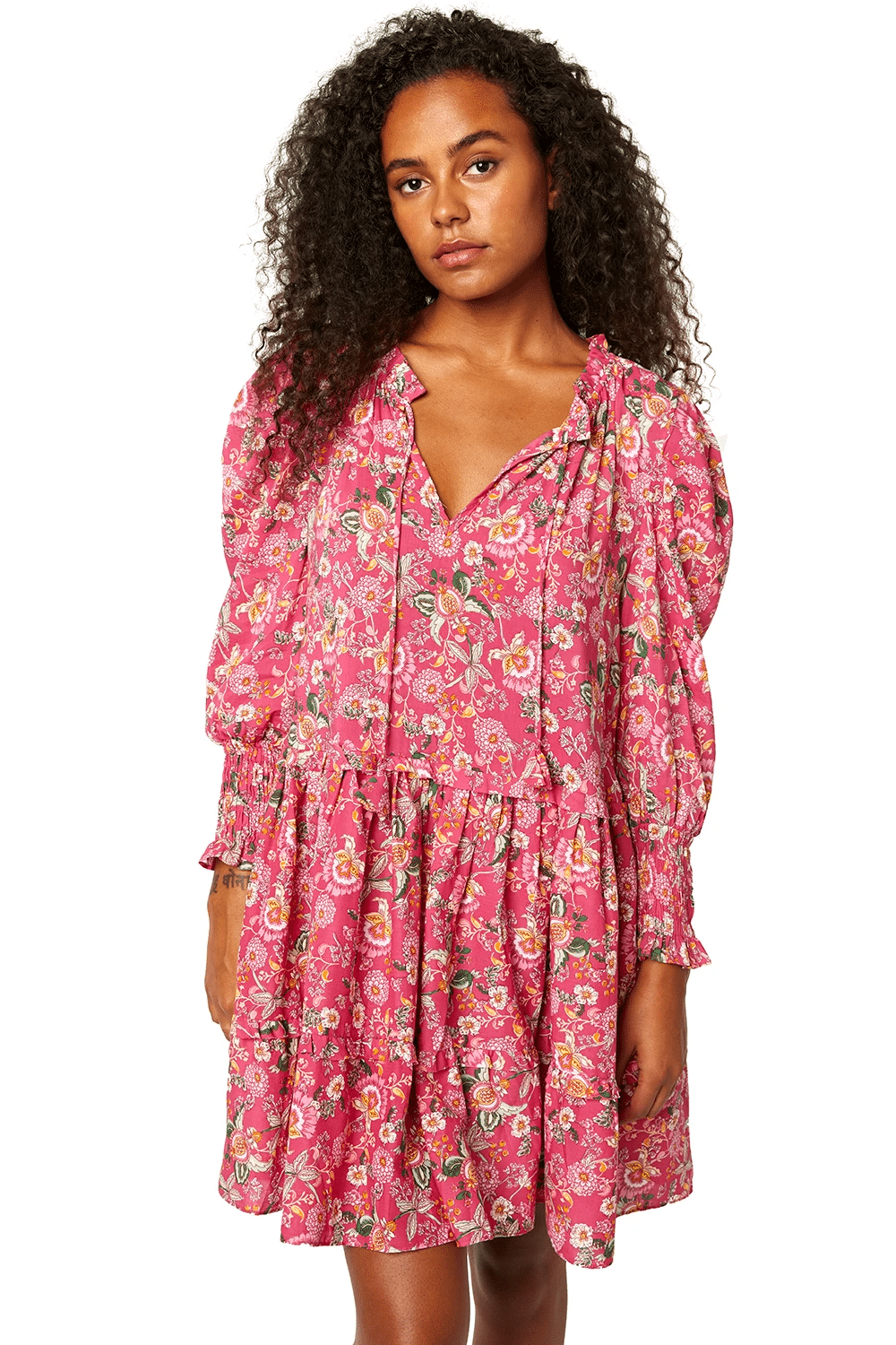 Maya Dress Pink Falaise Floral - Dress