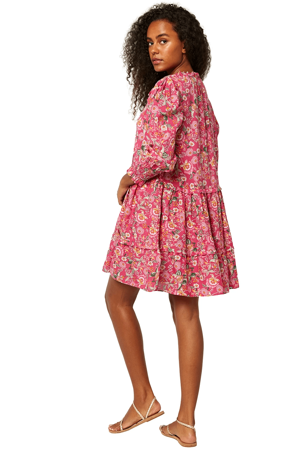 Maya Dress Pink Falaise Floral - Dress