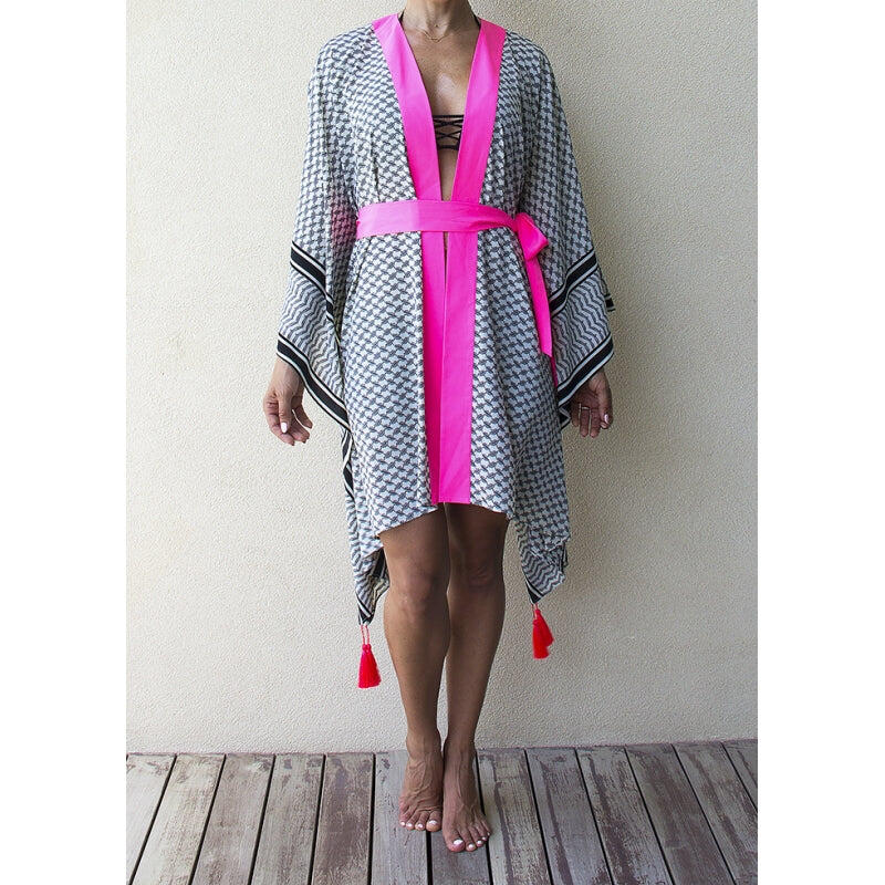 black festival kimono