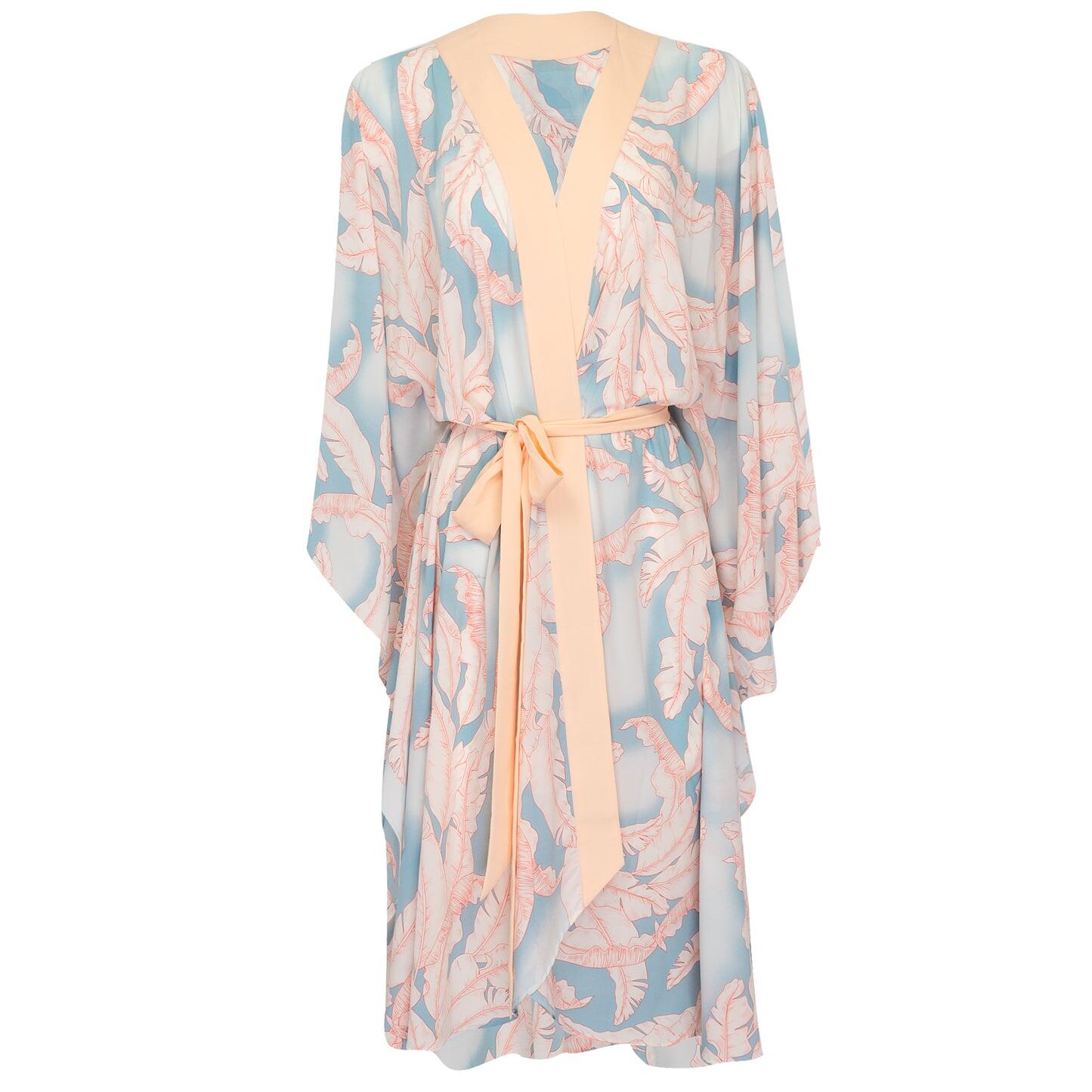 Lazur Willow Long Kimono Wings In Peach - Kimono