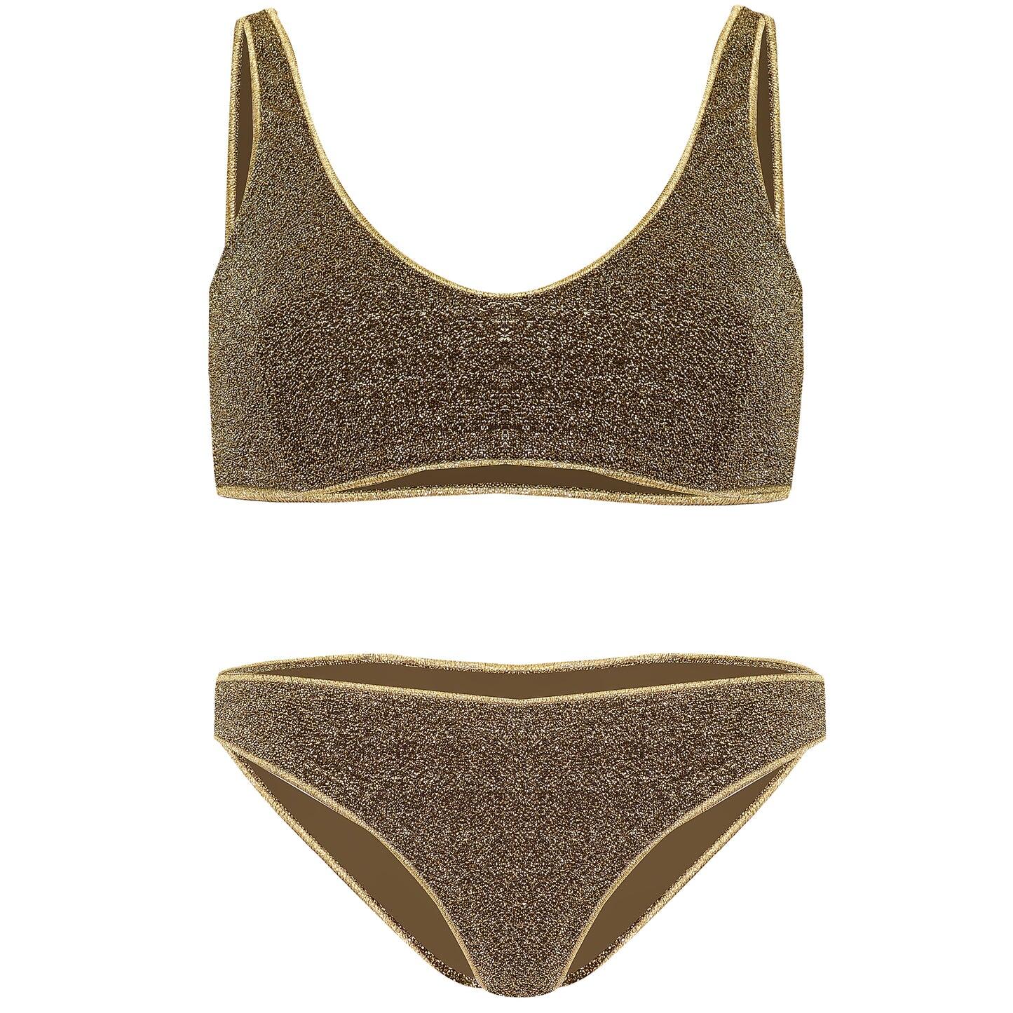 metallic gold bikini
