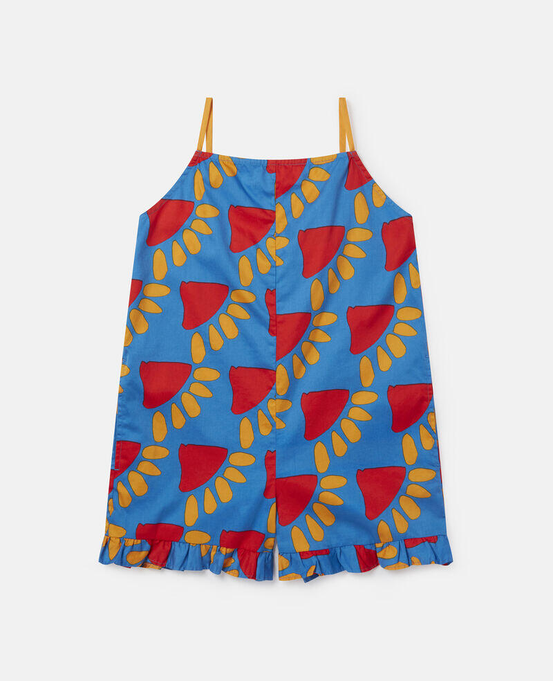 Girls Playsuit in Red/Orange Print