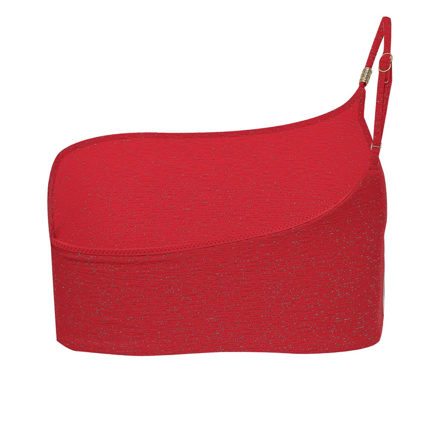 Load image into Gallery viewer, Twilight One Shoulder Top Chilli red
