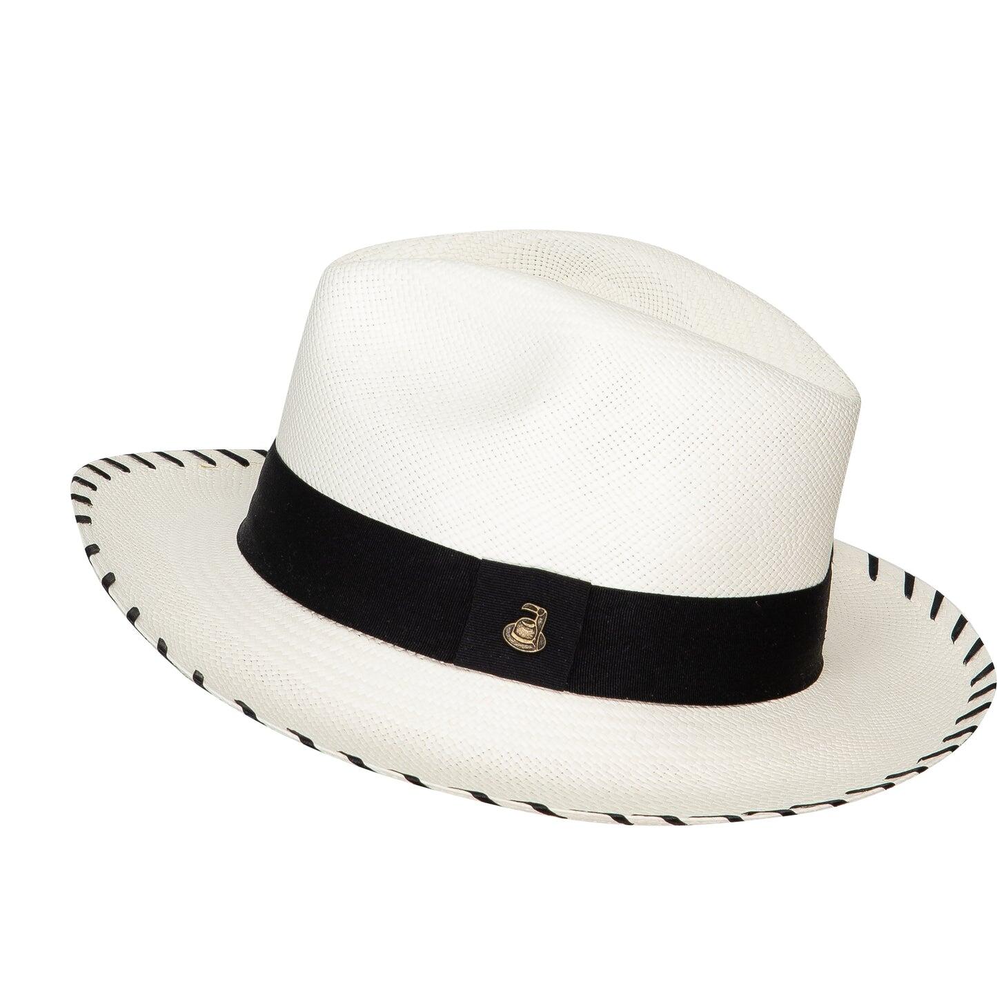 Panama Hat White Zebra with Black Band