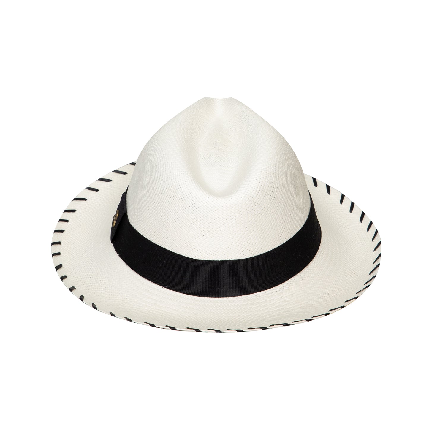 Panama Hat White Zebra with Black Band